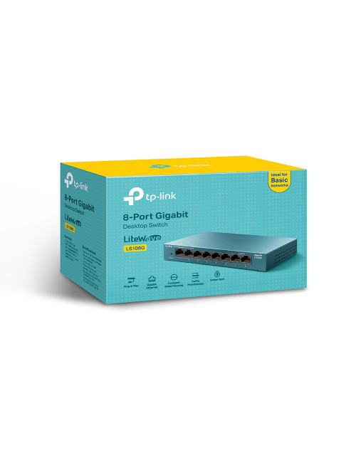 TP-LINK 8-Port 10/100/1000Mbps Desktop Network Switch LS108G Unmanaged, Desktop