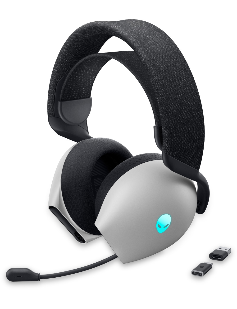 Dell Alienware Dual Mode Wireless Gaming Headset AW720H Over-Ear, Built-in microphone, Lunar Light, Noise canceling, Wireless