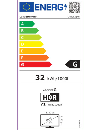 LG Monitor 34WK95UP-W 34 ", IPS, WUHD, 5120 x 2160, 21:9, 5 ms, 450 cd/m , HDMI ports quantity 2, 60 Hz