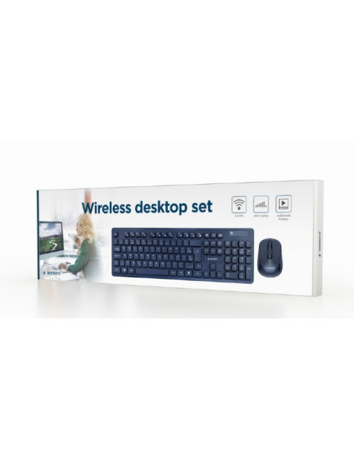 Gembird KBS-WCH-03 Keyboard and Mouse Set, Wireless, Mouse included, US, Wireless connection, Black, US, 380 g