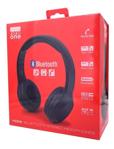 New one HD 68 Bluetooth Headphones, Black