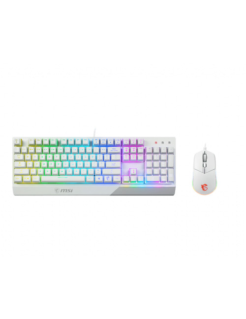 MSI Vigor GK30 COMBO WHITE Keyboard and Mouse Set, Wired, Mouse included, US, White