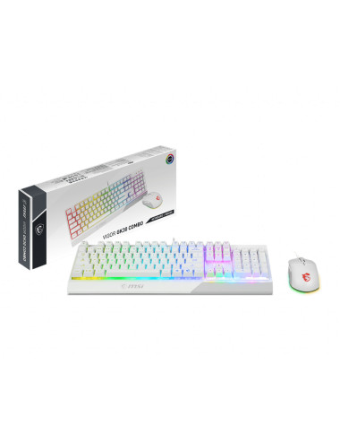 MSI Vigor GK30 COMBO WHITE Keyboard and Mouse Set, Wired, Mouse included, US, White