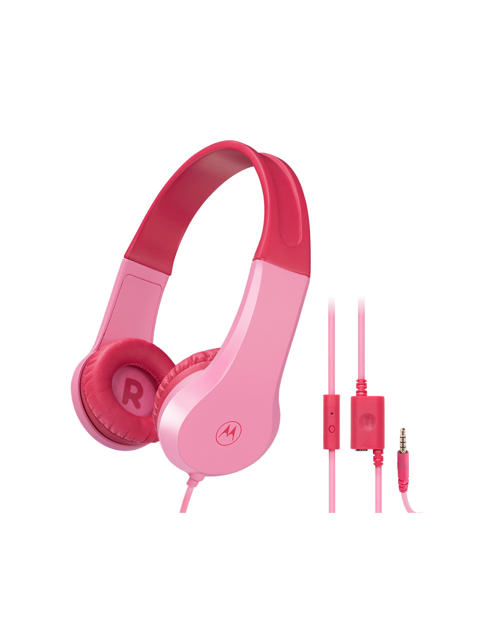 Motorola Kids Wired Headphones Moto JR200 Built-in microphone, Over-Ear, 3.5 mm plug, Pink