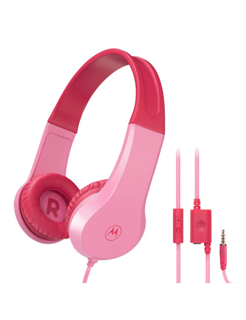 Motorola Kids Wired Headphones Moto JR200 Built-in microphone, Over-Ear, 3.5 mm plug, Pink