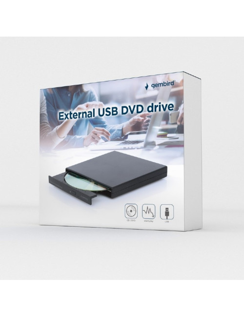 Gembird External USB DVD drive DVD-USB-04 Interface USB 2.0, DVD, CD read speed 24 x, CD write speed 24 x