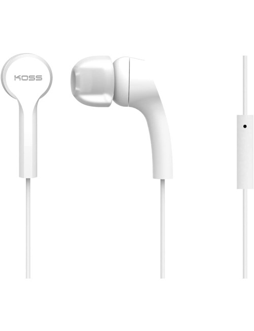 Koss Headphones KEB9iW Wired, In-ear, Microphone, White