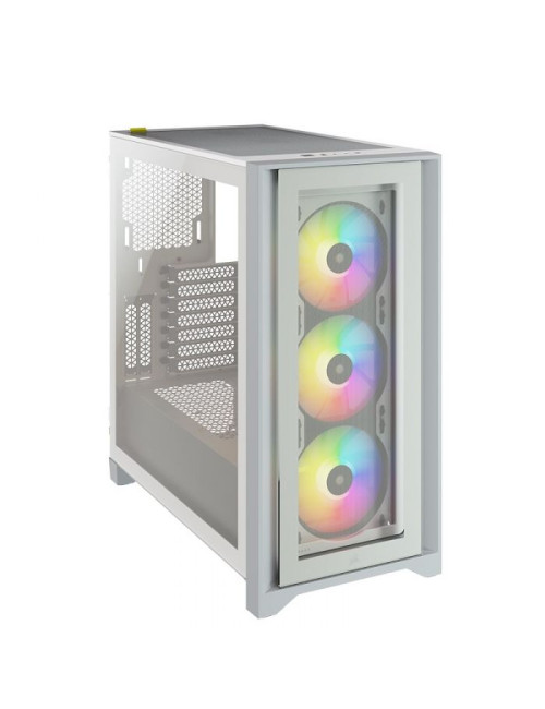 Corsair Tempered Glass Mid-Tower ATX Case iCUE 4000X RGB Side window, Mid-Tower, White, Power supply included No, Steel, Tempere