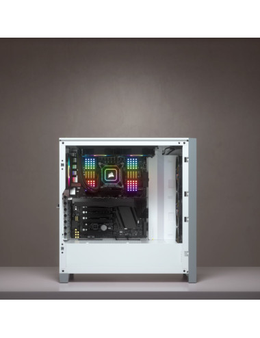 Corsair Tempered Glass Mid-Tower ATX Case iCUE 4000X RGB Side window, Mid-Tower, White, Power supply included No, Steel, Tempere