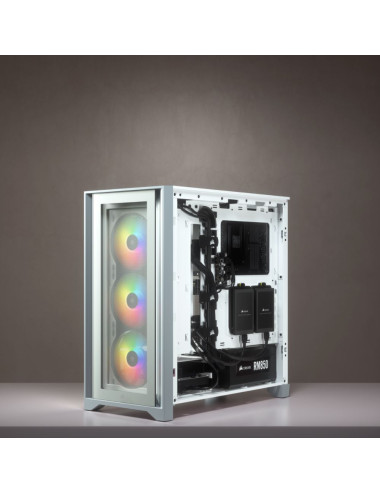 Corsair Tempered Glass Mid-Tower ATX Case iCUE 4000X RGB Side window, Mid-Tower, White, Power supply included No, Steel, Tempere