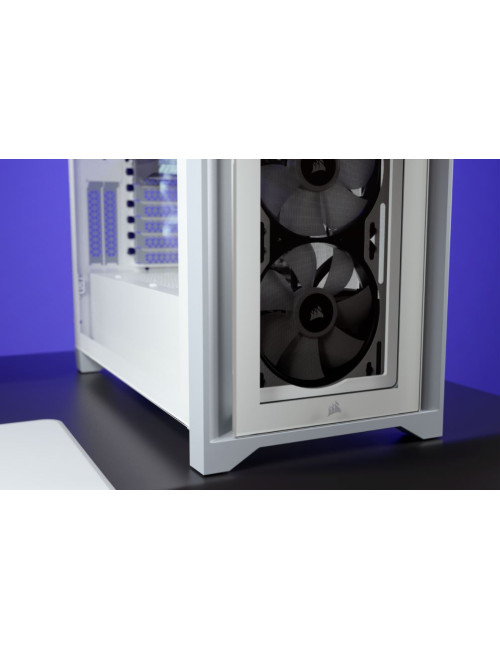 Corsair Tempered Glass Mid-Tower ATX Case iCUE 4000X RGB Side window, Mid-Tower, White, Power supply included No, Steel, Tempere