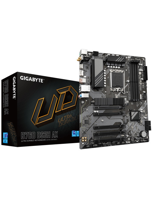 Gigabyte B760 DS3H AX 1.x M/B Processor family Intel, Processor socket LGA1700, DDR5 DIMM, Memory slots 4, Supported hard disk d