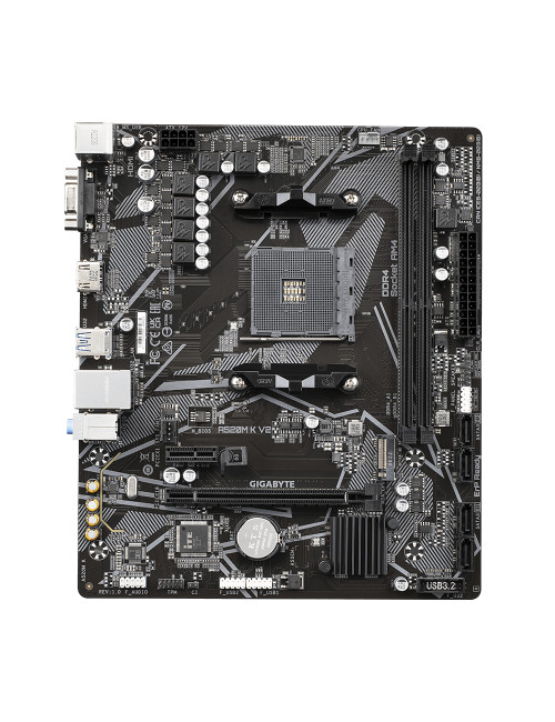 Gigabyte A520M K V2 1.0 M/B Processor family AMD, Processor socket AM4, DDR4 DIMM, Memory slots 2, Supported hard disk drive int