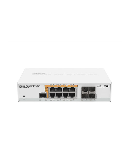 MikroTik Cloud Router Switch CRS112-8P-4S-IN SFP ports quantity 4, Desktop, Dual Power Suply: 28V 3.4V included. (Optional addit