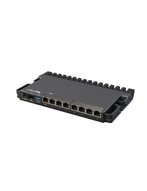 MikroTik Wired Ethernet Router RB5009UG+S+IN, Quad core 1.4 GHz CPU, 1xSFP+, 7xGigabit LAN, 1x2.5G LAN, 1xUSB, Can be powered in