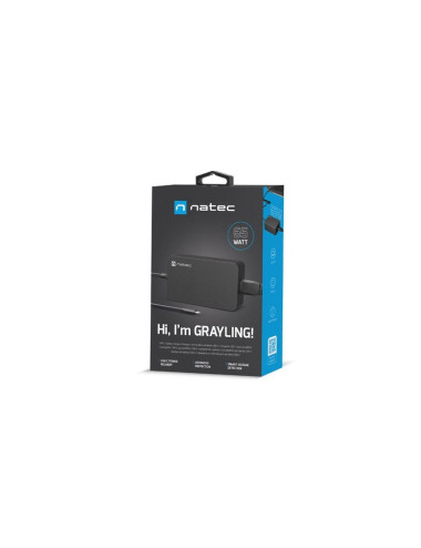 Natec USB Charger 65W Grayling 2.70 m, Black