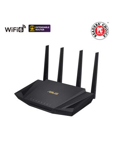 Asus Wireless Wifi 6 Dual Band Gigabit Router RT-AX58U 802.11ax, 2402+574 Mbit/s, 10/100/1000 Mbit/s, Ethernet LAN (RJ-45) ports