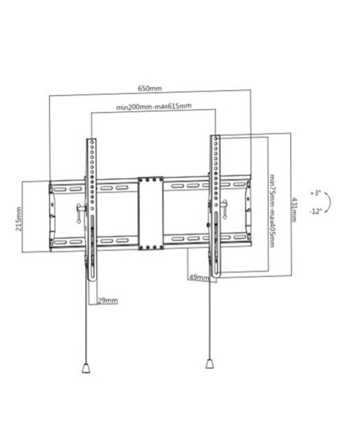 Gembird TV wall mount WM-80T-01 37-80 ", Maximum weight (capacity) 70 kg, Black