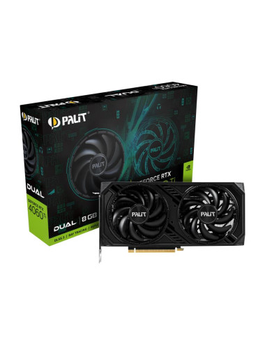 Graphics Card|PALIT|NVIDIA GeForce RTX 4060 Ti|8 GB|GDDR6|128 bit|PCIE 4.0 16x|GPU 2310 MHz|Dual Slot Fansink|1xHDMI|3xDisplayPo