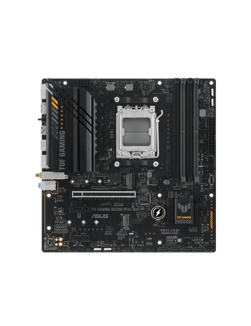 Asus TUF GAMING A620M-PLUS WIFI Processor family AMD, Processor socket AM5, DDR5 DIMM, Memory slots 4, Supported hard disk drive