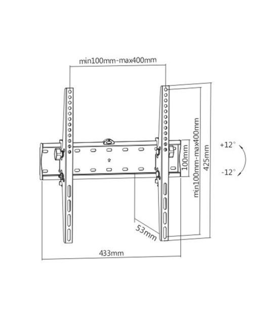 Gembird TV wall mount WM-55T-02 32-55 ", Maximum weight (capacity) 40 kg, Black