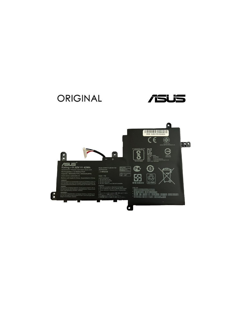 Notebook Battery ASUS B31N1729, 3653mAh, Original