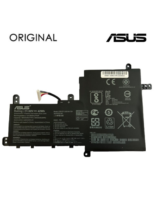 Nešiojamo kompiuterio baterija ASUS B31N1729, 3653mAh, Original