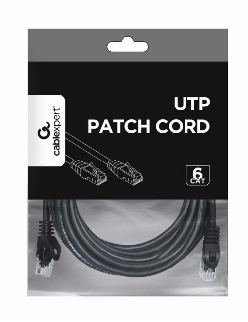 Cablexpert UTP Cat6 Patch cord, 5 m, Black