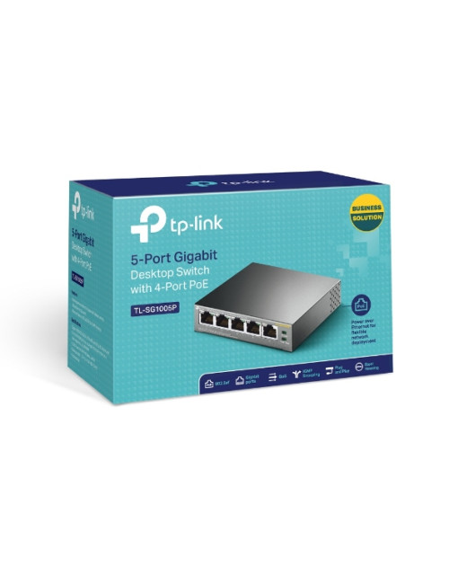 TP-LINK Switch TL-SG1005P Unmanaged, Desktop, 1 Gbps (RJ-45) ports quantity 5, PoE ports quantity 4, Power supply type External