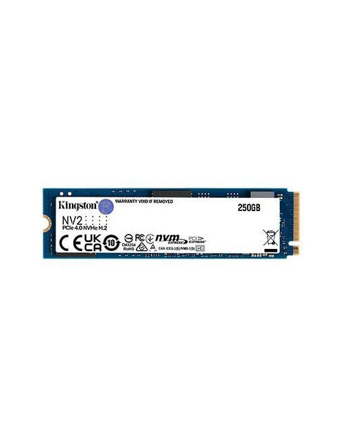 SSD|KINGSTON|NV2|250GB|M.2|PCIE|NVMe|Write speed 1300 MBytes/sec|Read speed 3000 MBytes/sec|2.2mm|TBW 80 TB|MTBF 1500000 hours|S