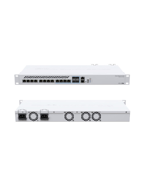 MikroTik Cloud Router Switch 312-4C+8XG-RM with RouterOS L5, 1U rackmount Enclosure