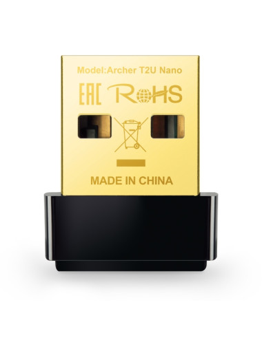 TP-LINK Dual Band USB 2.0 Adapter Archer T2U Nano 2.4GHz/5GHz, 802.11ac, 200+433 Mbps