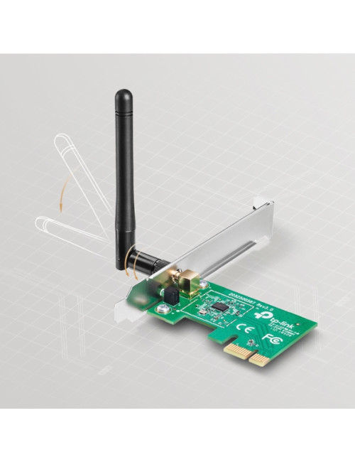 TP-LINK TL-WN781ND, PCI Express Adapter 2.4GHz, 802.11n, 150Mbps, 1xDetachable antennas 2dBi