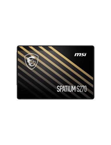 SSD|MSI|SPATIUM S270|480GB|SATA|3D NAND|Write speed 450 MBytes/sec|Read speed 500 MBytes/sec|2,5"|TBW 250 TB|MTBF 2000000 hours|