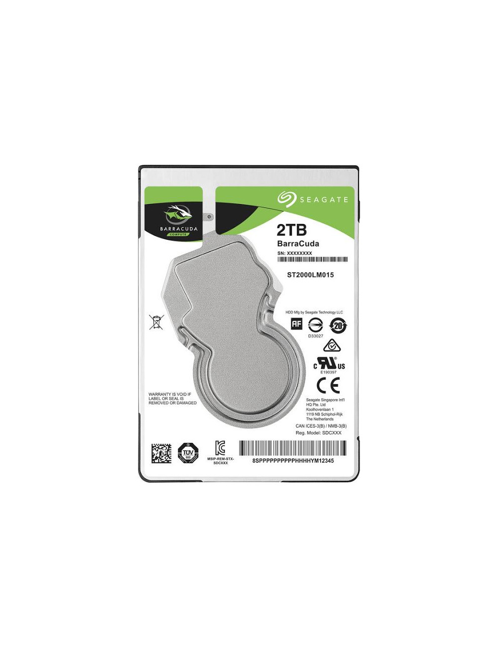 HDD|SEAGATE|Barracuda|2TB|SATA 3.0|128 MB|5400 rpm|2,5"|Thickness 7mm|ST2000LM015