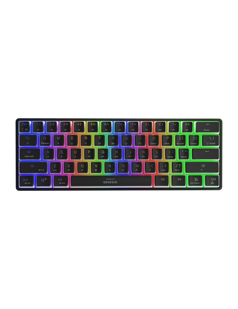 Genesis THOR 660 RGB, Mechanical Gaming Keyboard, RGB LED light, US, Black, Wireless, USB Type-C, Bluetooth