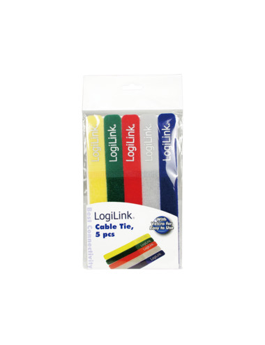 Cable Strap, 180*20mm, 5pcs, 5 colors Logilink