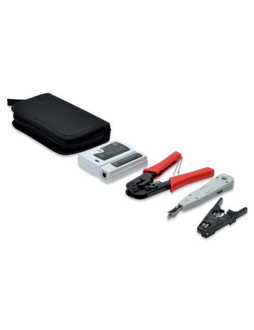 Digitus Network Tool Set, LAN Tester, Crimping Tool, Cut and Stripping Tool, Punch Down Tool