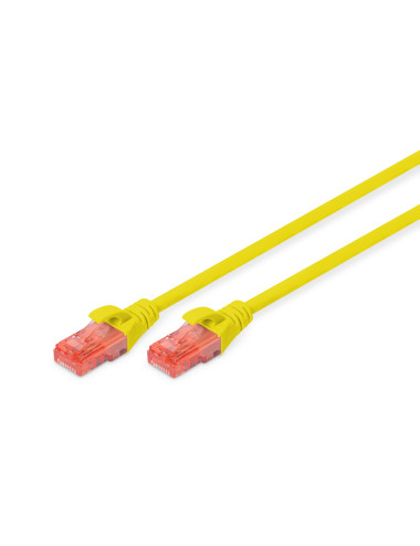 Digitus CAT 6 U-UTP Patch cord, PVC AWG 26/7, Modular RJ45 (8/8) plug, 2 m, Yellow