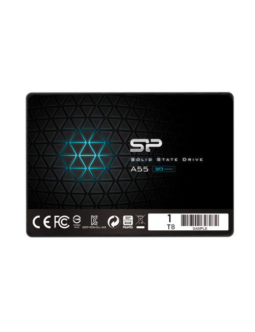 Silicon Power A55 1000 GB, SSD interface SATA, Write speed 530 MB/s, Read speed 560 MB/s