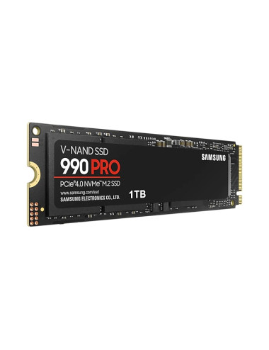 Samsung 990 PRO 1000 GB, SSD form factor M.2 2280, SSD interface PCIe Gen4x4, Write speed 6900 MB/s, Read speed 7450 MB/s