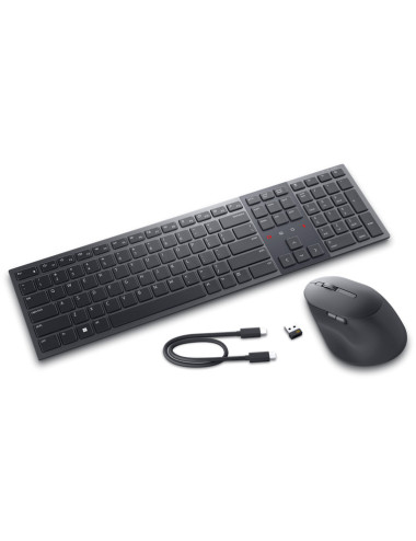 Dell Premier Collaboration Keyboard and Mouse KM900 Wireless, Included Accessories USB-C to USB-C Charging cable, LT, USB-A, Gra