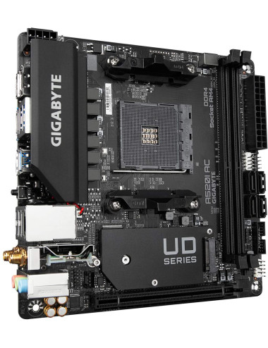 Gigabyte A520I AC Processor family AMD, Processor socket AM4, DDR4 DIMM, Memory slots 2, Number of SATA connectors 4, Chipset AM