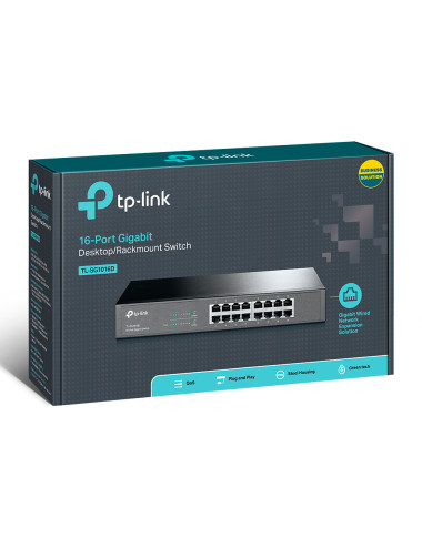 TP-LINK Switch TL-SG1016D Unmanaged, Desktop/Rackmountable, 10/100 Mbps (RJ-45) ports quantity 16
