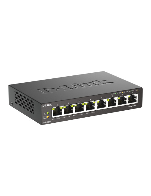 D-Link 8-Port Gigabit PoE Switch (4xPoE) DGS-1008P Unmanaged, Desktop, 60 W