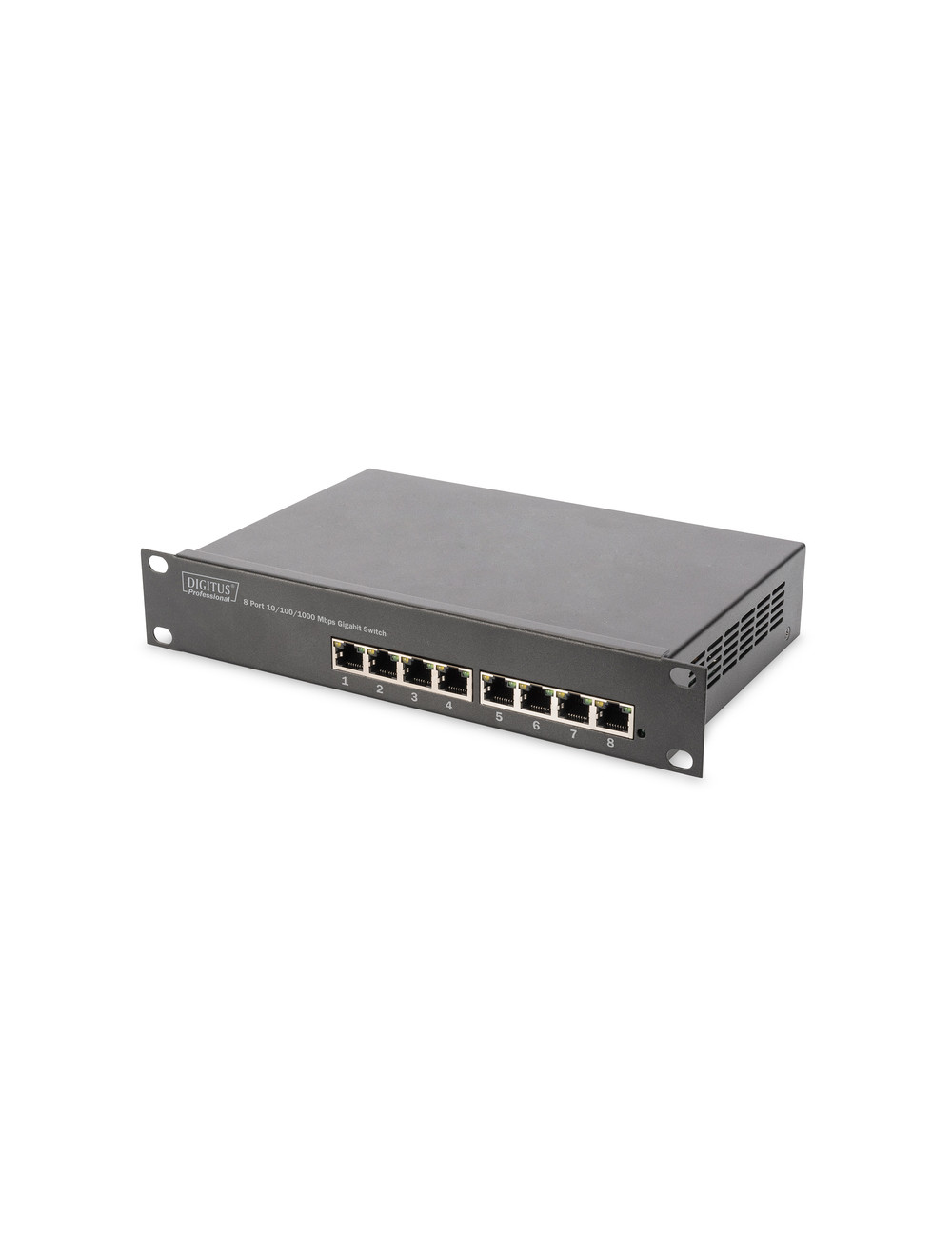 Digitus 8-port Gigabit Ethernet Switch DN-80114 10/100/1000 Mbps (RJ-45), Unmanaged, Rackmountable, Power supply type Internal, 