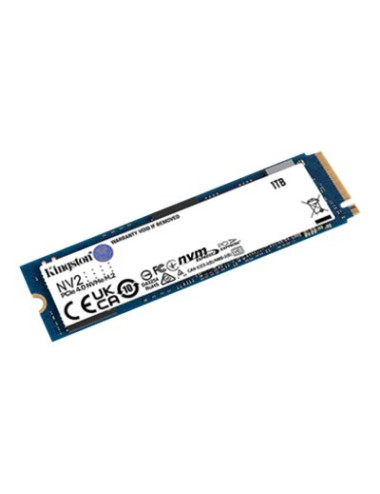 Kingston SSD NV2 1000 GB, SSD form factor M.2 2280, SSD interface PCIe 4.0 x4 NVMe, Write speed 2100 MB/s, Read speed 3500 MB/s