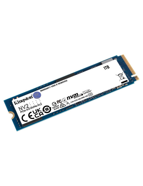 Kingston SSD NV2 1000 GB, SSD form factor M.2 2280, SSD interface PCIe 4.0 x4 NVMe, Write speed 2100 MB/s, Read speed 3500 MB/s