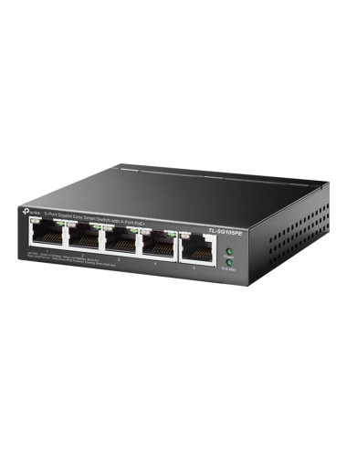 TP-LINK Switch TL-SG105PE Unmanaged, Desktop, 10/100/1000 Mbit/s, Ethernet LAN (RJ-45) ports 5, PoE+ ports quantity 4, Power sup