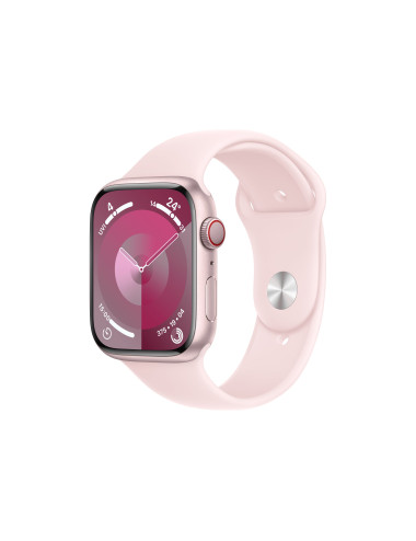 Apple Apple Watch Series 9 GPS + Cellular 45mm Pink Aluminium Case with Light Pink Sport Band - M/L